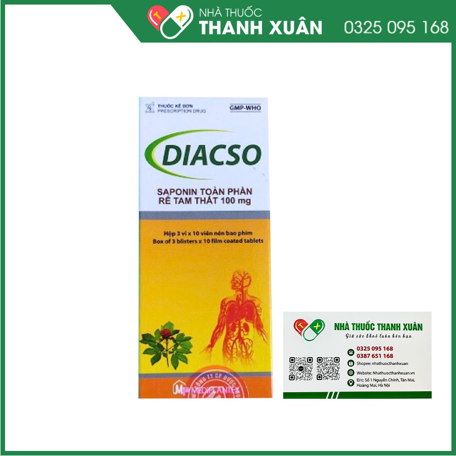 Diacso hỗ trợ và điều trị đột quỵ, liệt nửa người, nhồi máu cơ tim